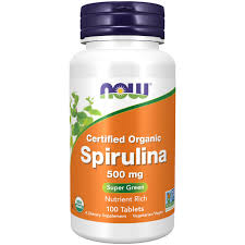 NOW Certified Organic Spirulina 500 mg (100 Tabs)