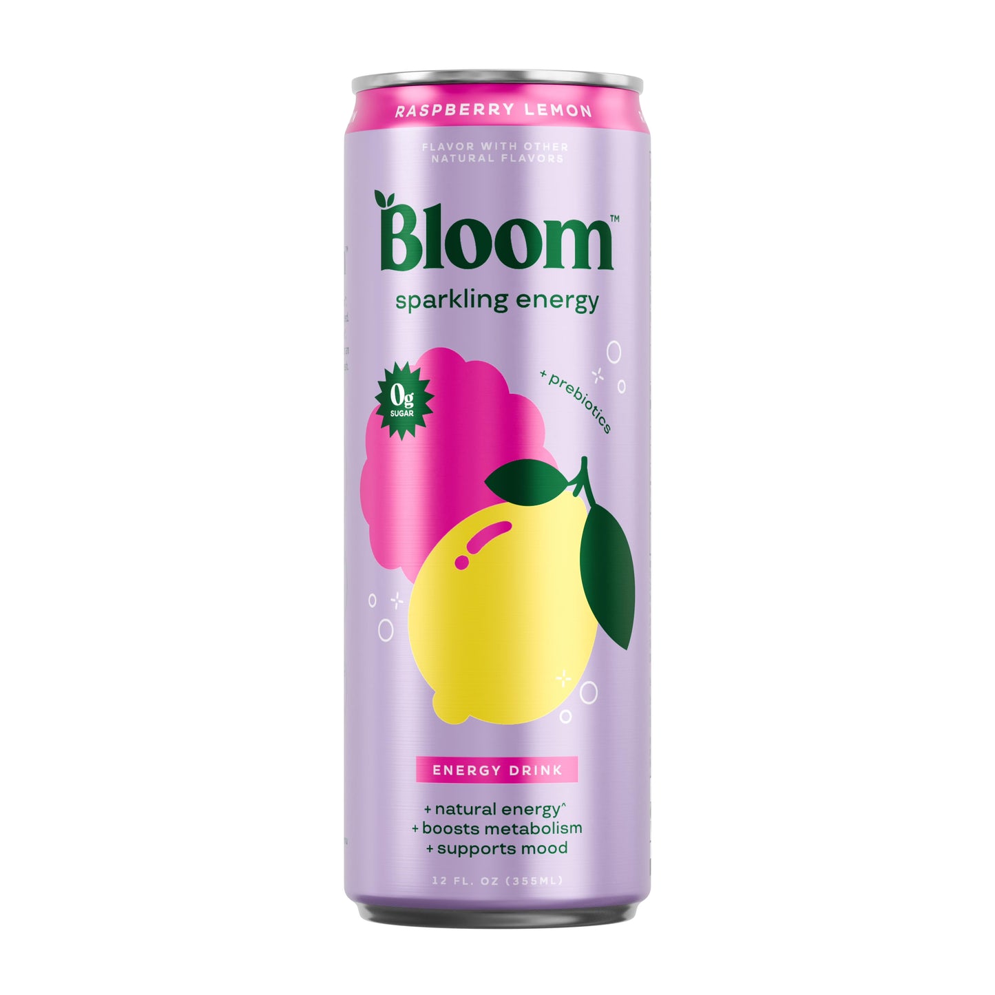Bloom Sparkling Energy Drink Raspberry Lemon 12 fl oz