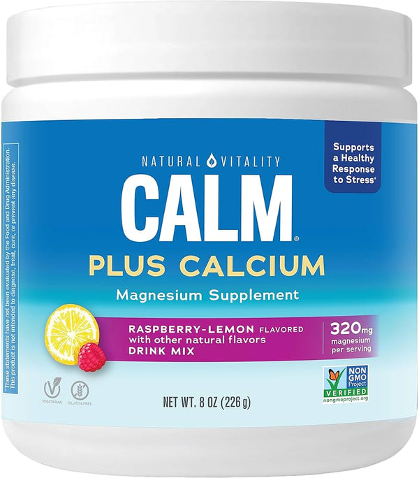 Natural Vitality CALM PLUS CALCIUM Raspberry Lemon 8 oz