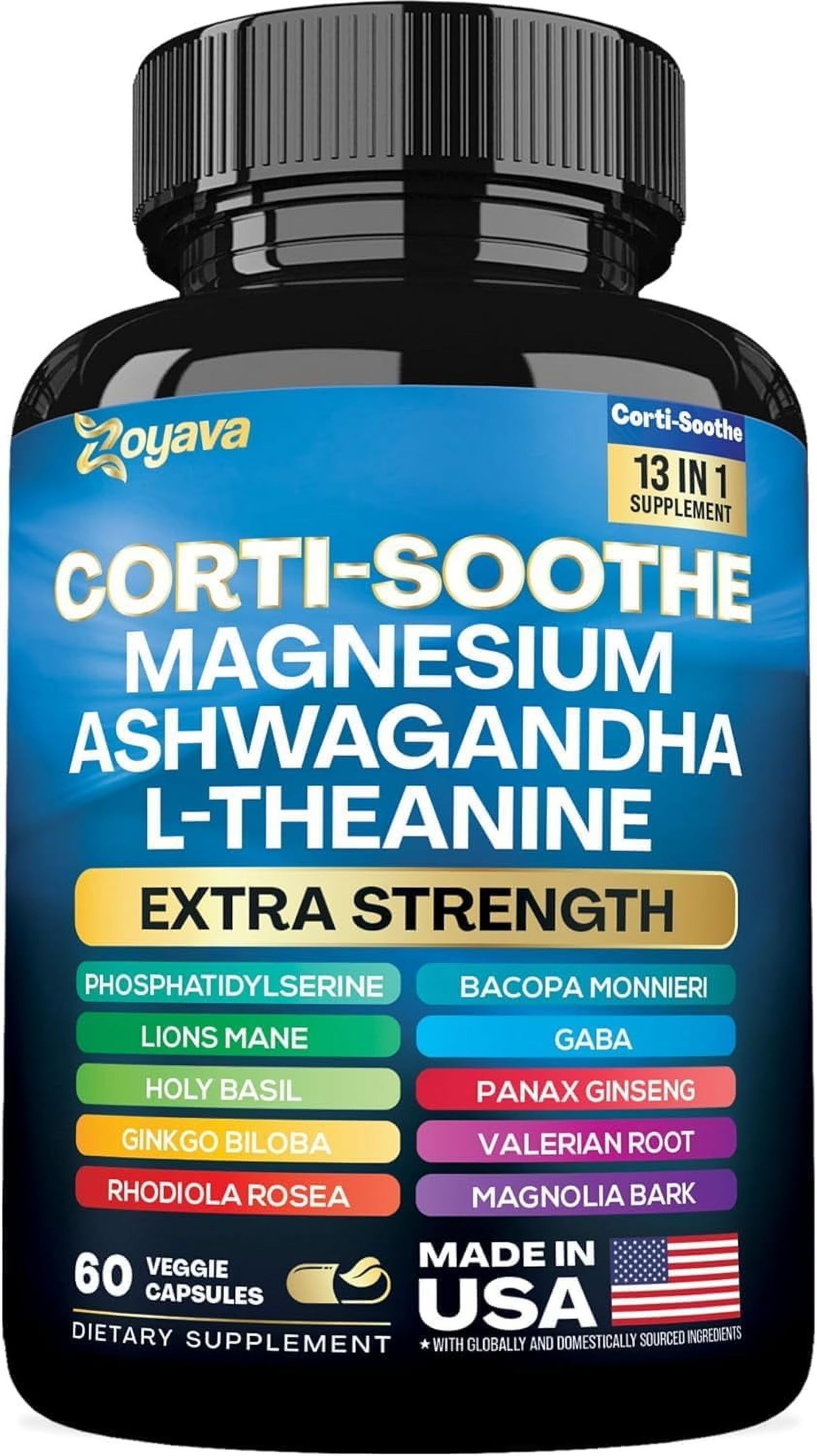 Parrox Corti-Smooth Magnesium Cortisol Supplement Ashwagandha L-Theanine