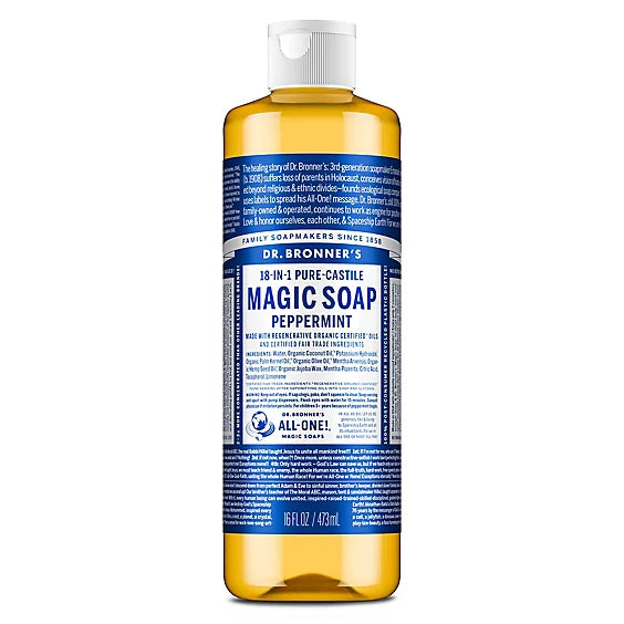 Dr. Bronner's 18-in-1 Pure Castle Magic Soap (Peppermint) Liquid 16oz
