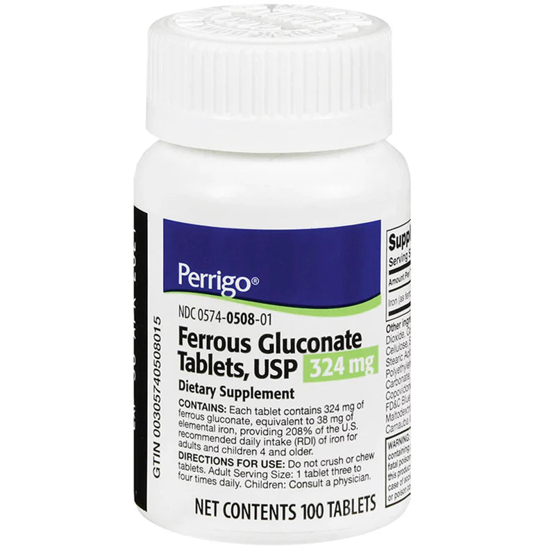 Ferrous Gluconate 324mg (100 tabs)