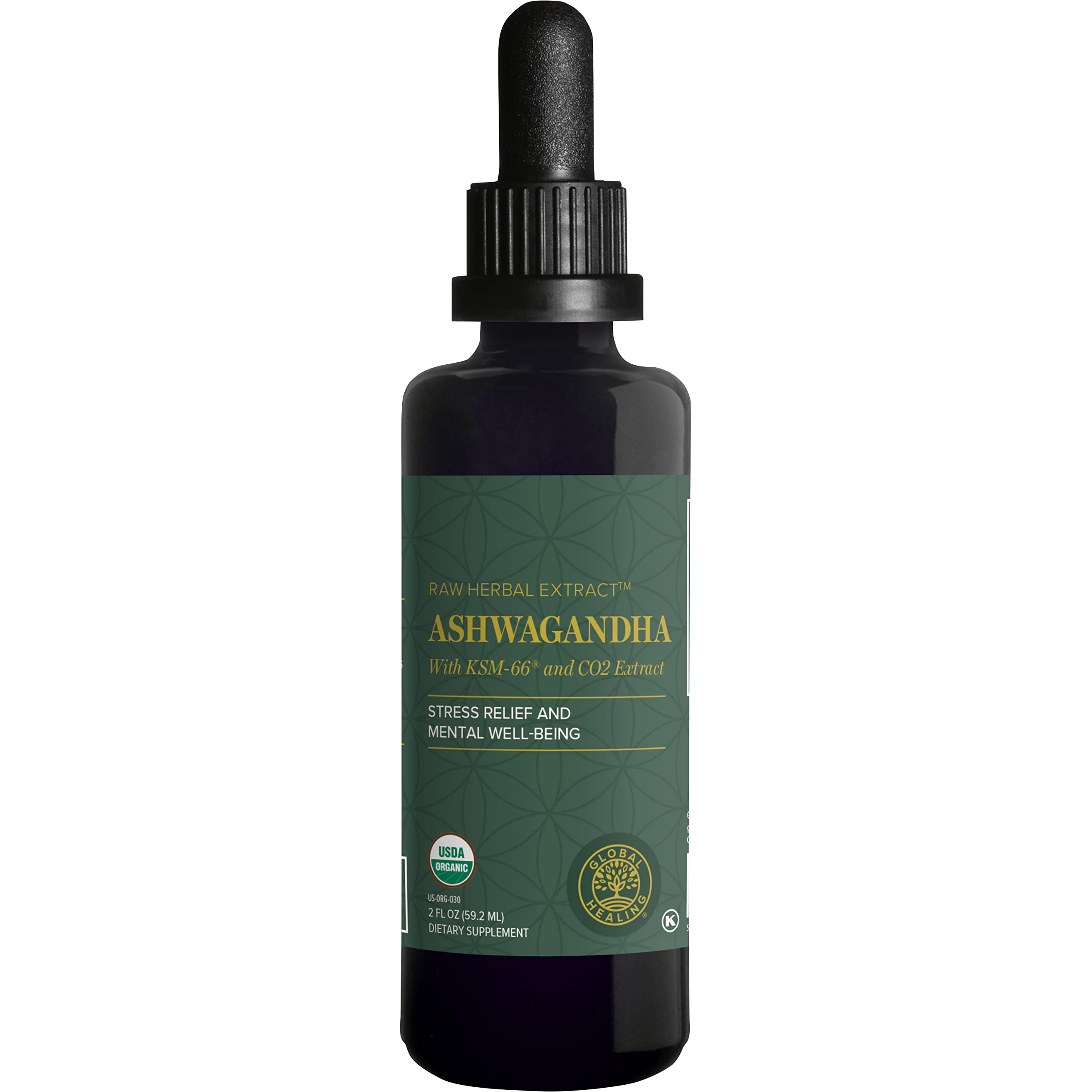 GLOBAL HEALING Ashwagandha Liquid 2 oz