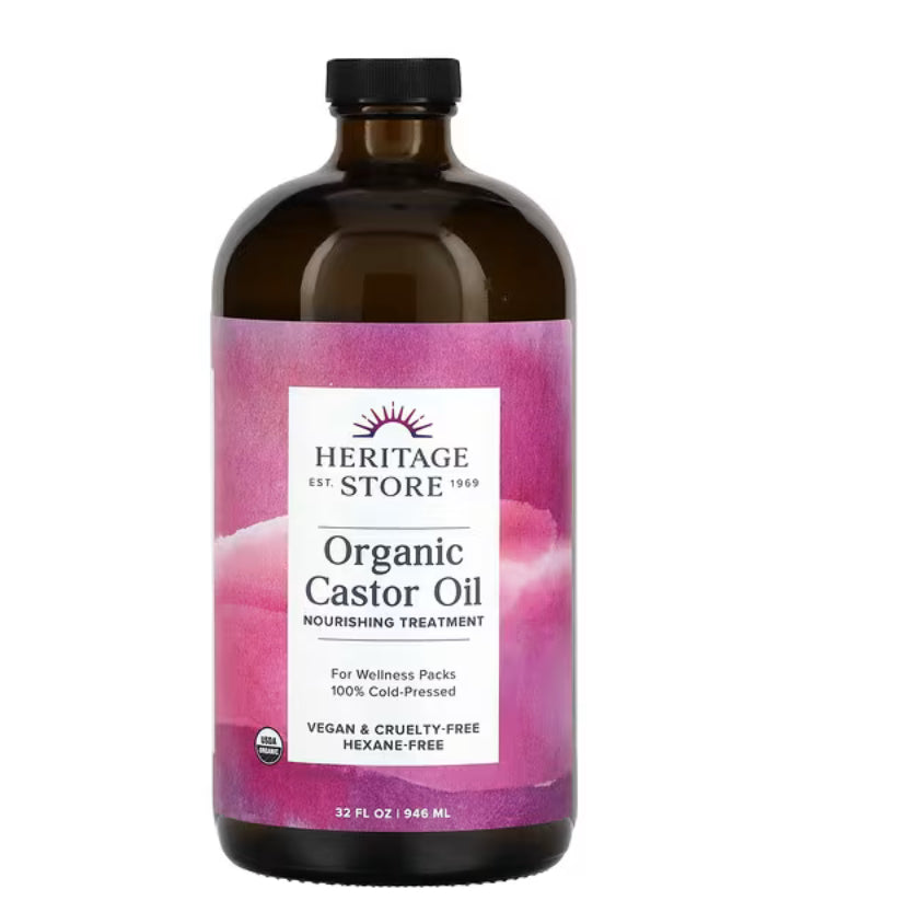 Heritage Store Organic Castor Oil 16 fl oz