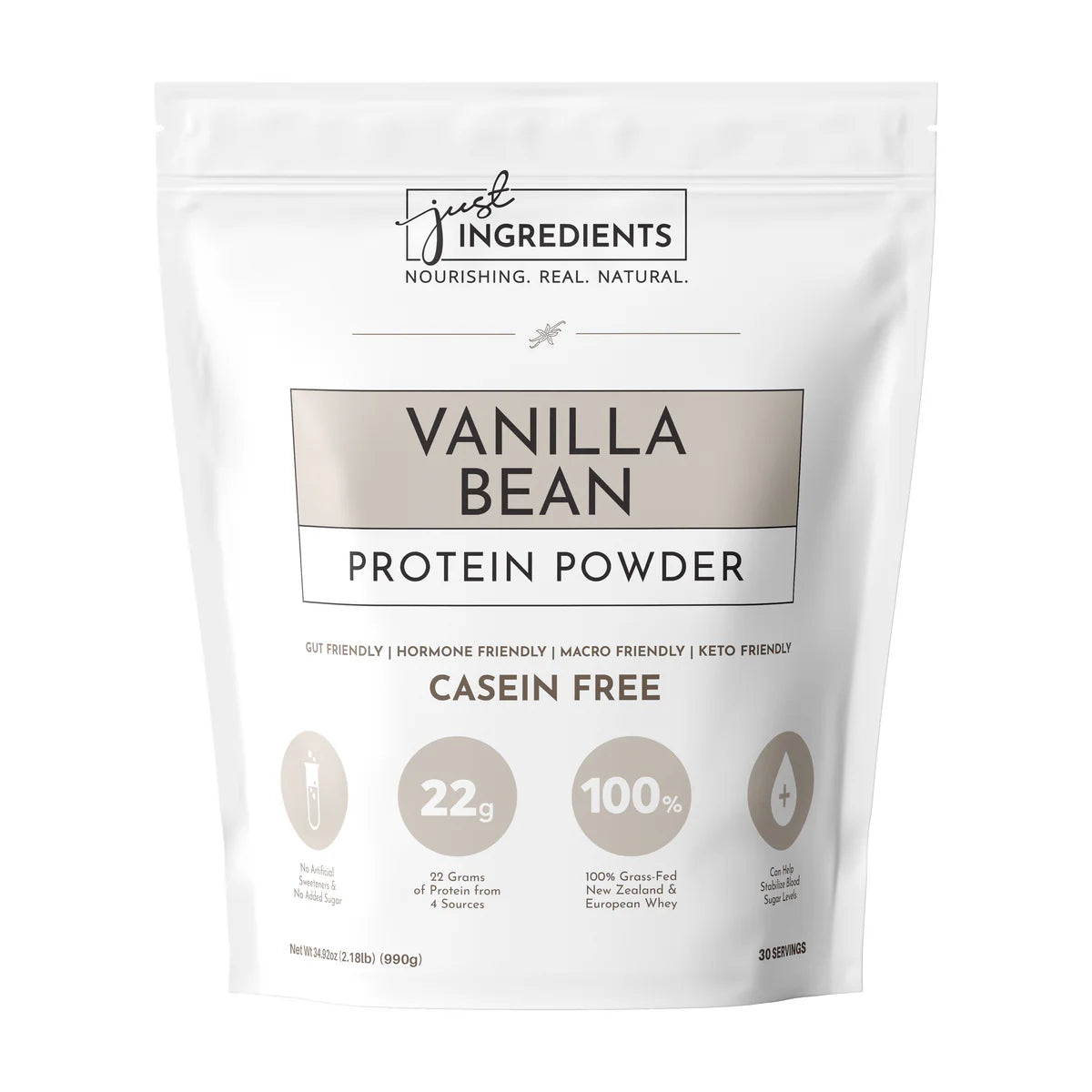Just Ingredients Vanilla Bean Protein Powder (1.09lbs)