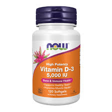 NOW High Potency Vitamin D-3 5000 IU (120 softgels)