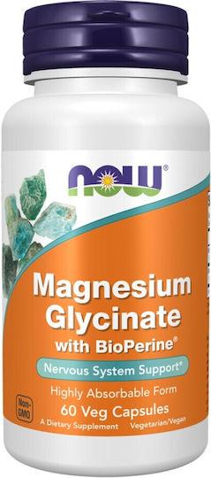 NOW Magnesium Glycinate with BioPerine 60 Vcaps
