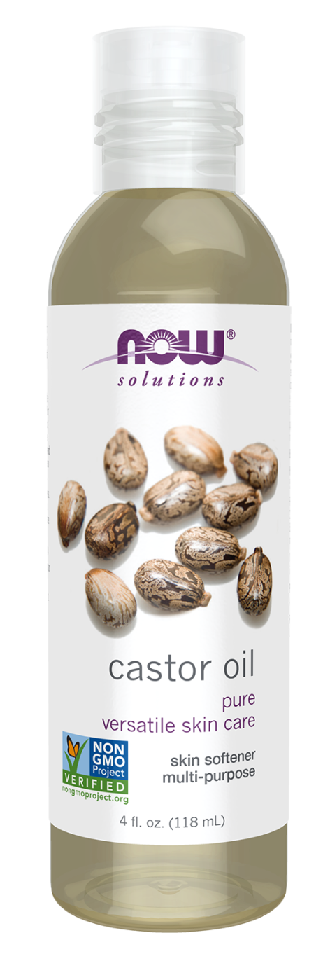 NOW Solutions CASTOR OIL 100% Pure Versatile Skin Care 4fl. oz/118ml
