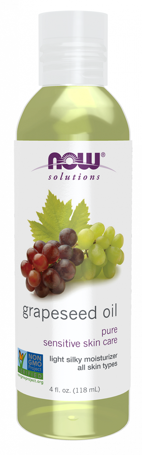 NOW Solutions GRAPESEED OIL Pure Sensitive Skin Care 4fl. oz/118ml