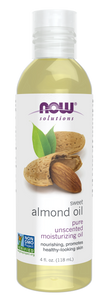 NOW Solutions Sweet ALMOND OIL Pure  Unscented Moisturizing Oil 4fl. oz/118ml