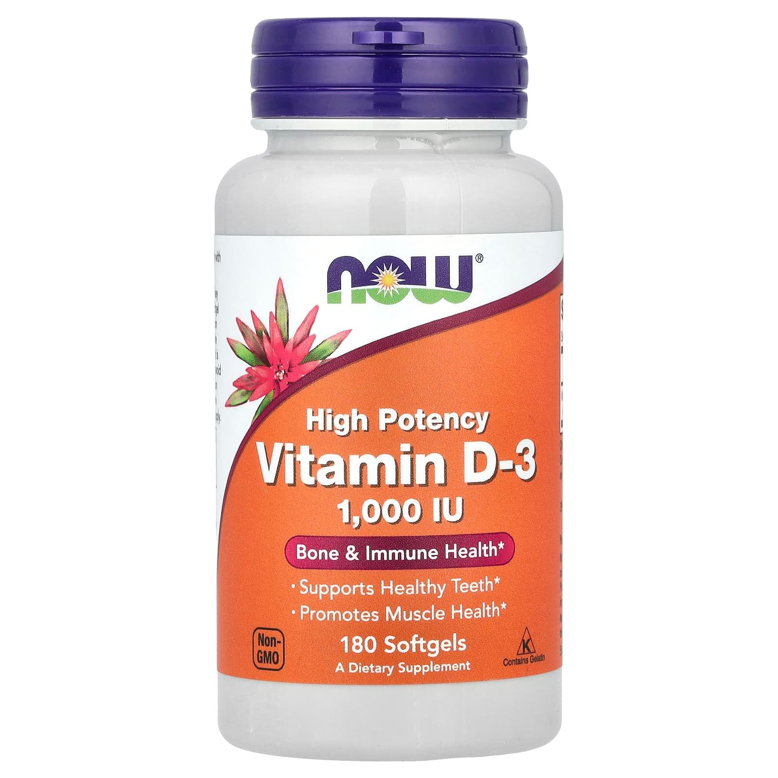 NOW Vitamin D3- 1000iu (180 softfels)