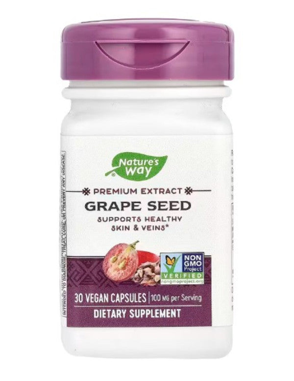 Nature's Way Premium Blend Grape Seed w/ Vitamin C (100mg, 30 V Caps)