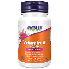 Now Vitamin A 10,000IU (3000 mcg, 100 Softgels)