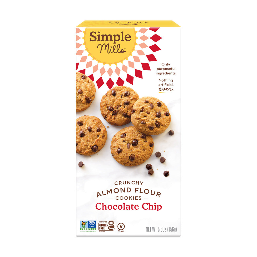 SIMPLE MILLS Crunchy Almond Flour Cookies Choc Chip 5.5 oz