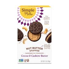 SIMPLE MILLS Nut Butter Stuffed Sandwich Cookies (Cocoa & Cashew Butter)