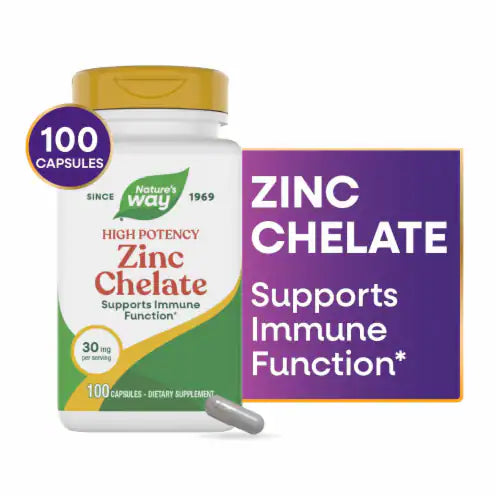 Nature's Way Zinc Chelate (30mg, 100 Caps)